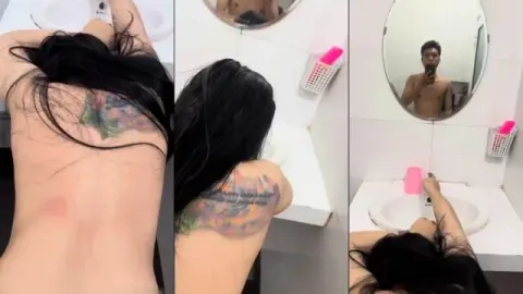 Chơi trong phòng tắm em rên to quá phải mở nước để phòng bên không nghe thấy